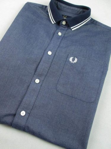 FRED PERRY ELEGÁNS RÖVID UJJÚ PASZTELL-KÉK FÉRFI (S) PÓLÓ-GALLÉROS ING