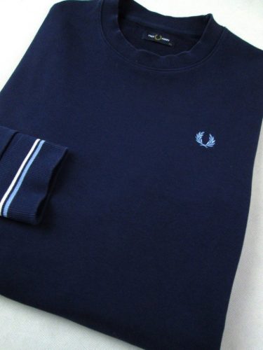 FRED PERRY HOSSZÚ UJJÚ FÉRFI (2XL) SÖTÉTKÉK PULÓVER