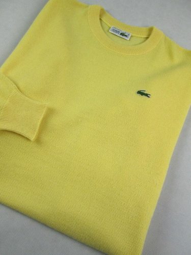 LACOSTE ELEGÁNS HOSSZÚ UJJÚ FÉRFI (L) VAJ-SÁRGA SZÍNŰ PULÓVER