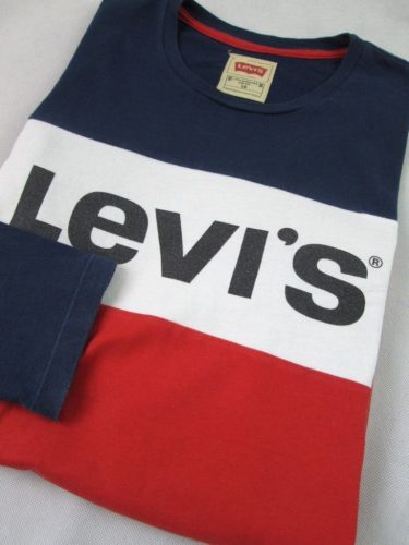 LEVIS SPORTOS FÉRFI (M) KÉK-FEHÉR-PIROS HOSSZÚ UJJÚ PÓLÓ